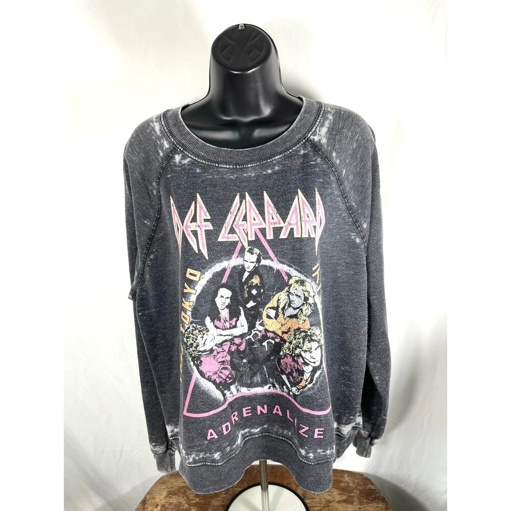 Def Leppard Adrenalize Washed Crop Sweatshirt